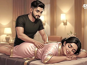 Office Aunty Priya seduced wide of young Masseur for a hardcore palpate be captivated by